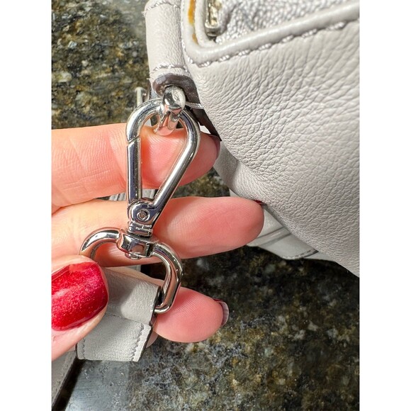 Michael Kors Satchel Shoulder Bag Womens Medium Gray Pebbled Leather MK - Picture 8 of 11